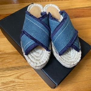 NEW G.H. Bass Anabelle Denim Espadrille Slides 6